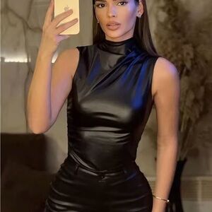 Sleek Black Sleeveless Top
